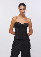 LIU.JO BUSTIER DE CETIM PRETO