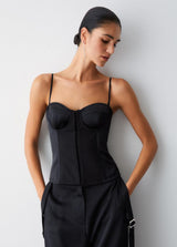 LIU.JO BUSTIER DE CETIM PRETO
