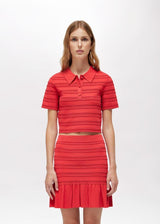 BLUGIRL POLO VERMELHO COM EFEITO DE RENDA