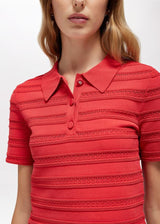 BLUGIRL POLO VERMELHO COM EFEITO DE RENDA