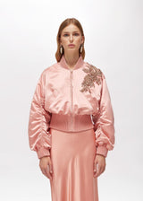 BLUGIRL BOMBER ROSA COM APLICAÇÃO DE STRASS