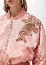 BLUGIRL BOMBER ROSA COM APLICAÇÃO DE STRASS