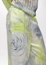 BLUGIRL CALÇA CETIM  COM IMPRESSÃO FLORAL