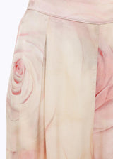 BLUGIRL CALÇA BEGE COM ESTAMPADO DE ROSA