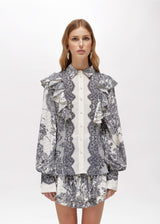 BLUGIRL BLUSA COM IMPRESSÃO DE RENDA