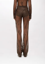 BLUGIRL CALÇA DE RENDA CASTANHA