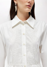 BLUGIRL VESTIDO BRANCO DE ALGODÃO