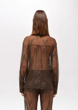 BLUGIRL CAMISA DE RENDA CASTANHA