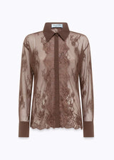 BLUGIRL CAMISA DE RENDA CASTANHA