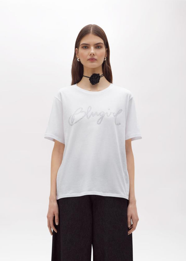 BLUGIRL T-SHIRT COM LOGO STRASS