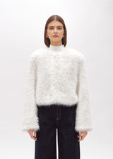 BLUGIRL CASACO BRANCO DE PÊLO