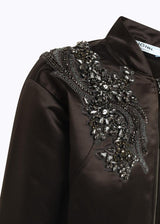 BLUGIRL BOMBER CASTANHO COM BRILHANTES