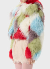 BLUMARINE CASACO DE PÊLO MULTICOLORIDO