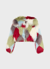BLUMARINE CASACO DE PÊLO MULTICOLORIDO