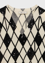 BLUMARINE CAMISOLA DE MALHA DE CACHEMIRA COM LANTEJOULAS