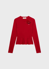 BLUMARINE CAMISOLA VERMELHA COM FLÔR