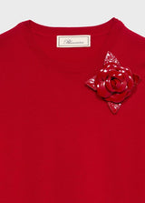 BLUMARINE CAMISOLA VERMELHA COM FLÔR