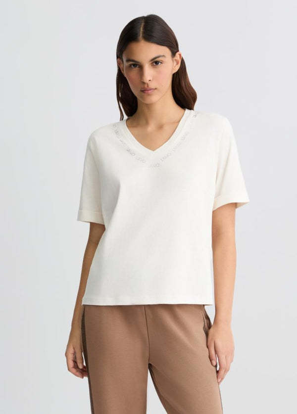 LIU.JO T-SHIRT DECOTE EM V