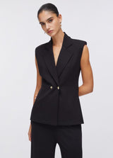 LIU.JO COLETE PRETO COM BOTÕES DOURADOS