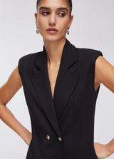 LIU.JO COLETE PRETO COM BOTÕES DOURADOS