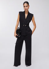 LIU.JO COLETE PRETO COM BOTÕES DOURADOS