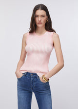 LIU.JO TOP CANELADO ROSA