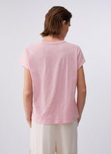 LIU.JO T-SHIRT ROSA COM LOGO EM STRASS
