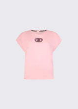LIU.JO T-SHIRT ROSA COM LOGO EM STRASS