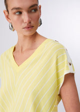 LIU.JO TOP AMARELO COM RISCA BRANCA
