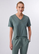 LIU.JO T-SHIRT VERDE COM STRASS