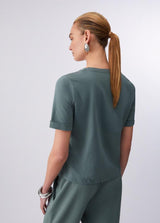 LIU.JO T-SHIRT VERDE COM STRASS