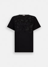 LIU.JO T-SHIRT PRETA COM STRASS