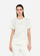LIU.JO T-SHIRT LOGO EM STRASS