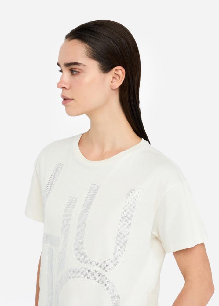 LIU.JO T-SHIRT LOGO EM STRASS