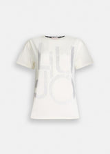 LIU.JO T-SHIRT LOGO EM STRASS