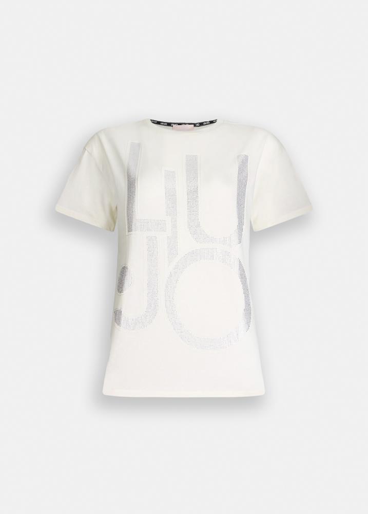 LIU.JO T-SHIRT LOGO EM STRASS