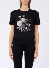 LIU.JO T -SHIRT PRETA CPM ESTAMPA FLORAL