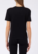 LIU.JO T -SHIRT PRETA CPM ESTAMPA FLORAL