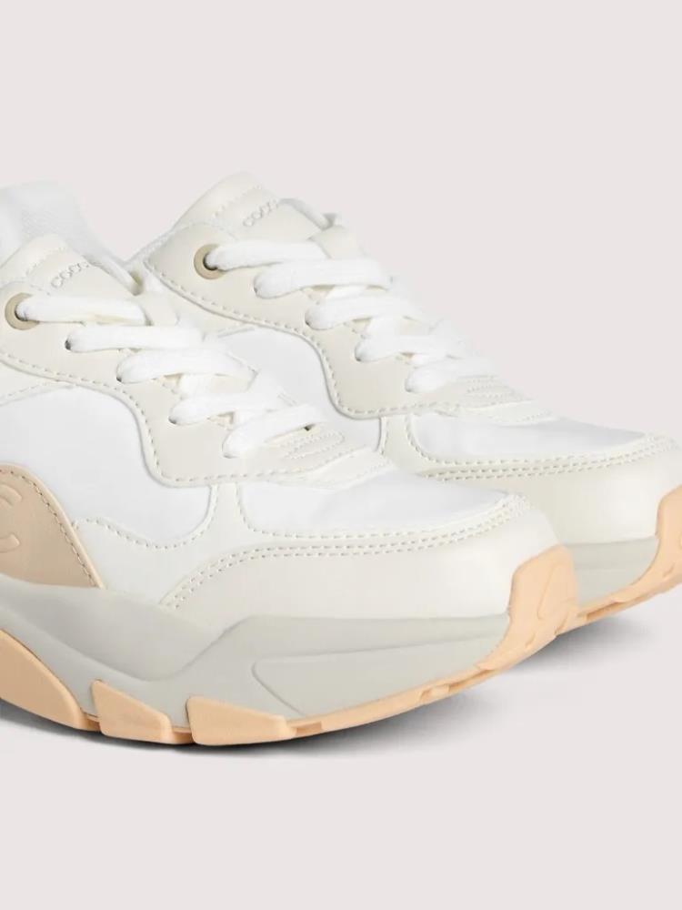 COCCINELLE SAPATILHAS BRANCAS COM LOGO