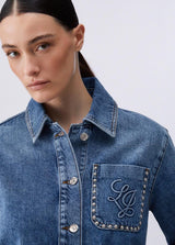 LIU.JO CAMISA DE GANGA COM LOGO
