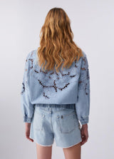 LIU.JO CASACO DE GANGA BORDADO ABERTO