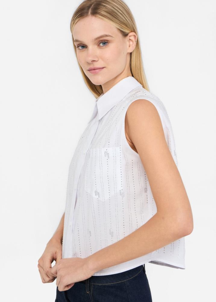 LIU.JO BLUSA SEM MANGAS STRASS