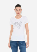 LIU.JO T-SHIRT COM CORAÇÃO EM STRASS