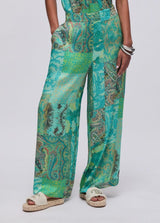 LIU.JO CALÇA DE CETIM COM ESTAMPA