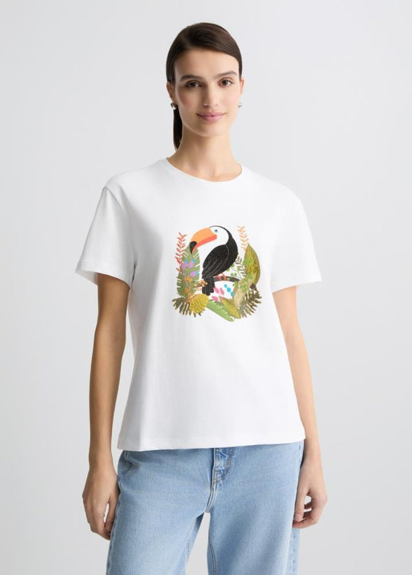 LIU.JO T-SHIRT IMPRESÃO GRÁFICA PAPAGAIO