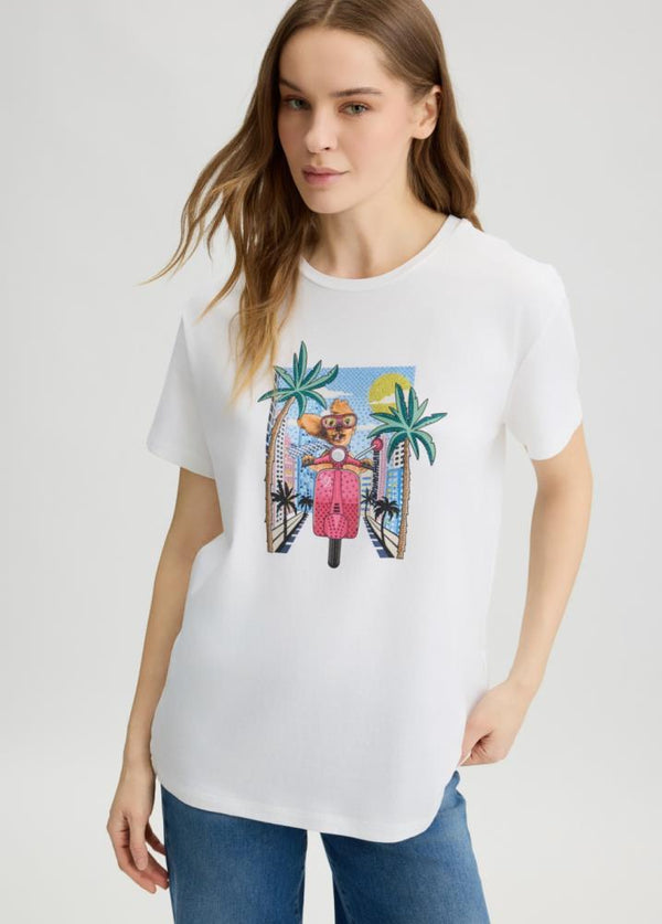 LIU- JO T-SHIRT ESTAMPADA EM STRASS
