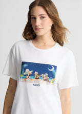 LIU.JO T-SHIRT ESTAMPADA COM STRASS