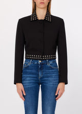 LIU.JO CASACO PRETO COM TACHAS