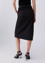 LIU.JO SAIA PRETA COM TACHAS