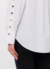 LIU.JO BLUSA BRANCA COM BOTÕES NAS MANGAS